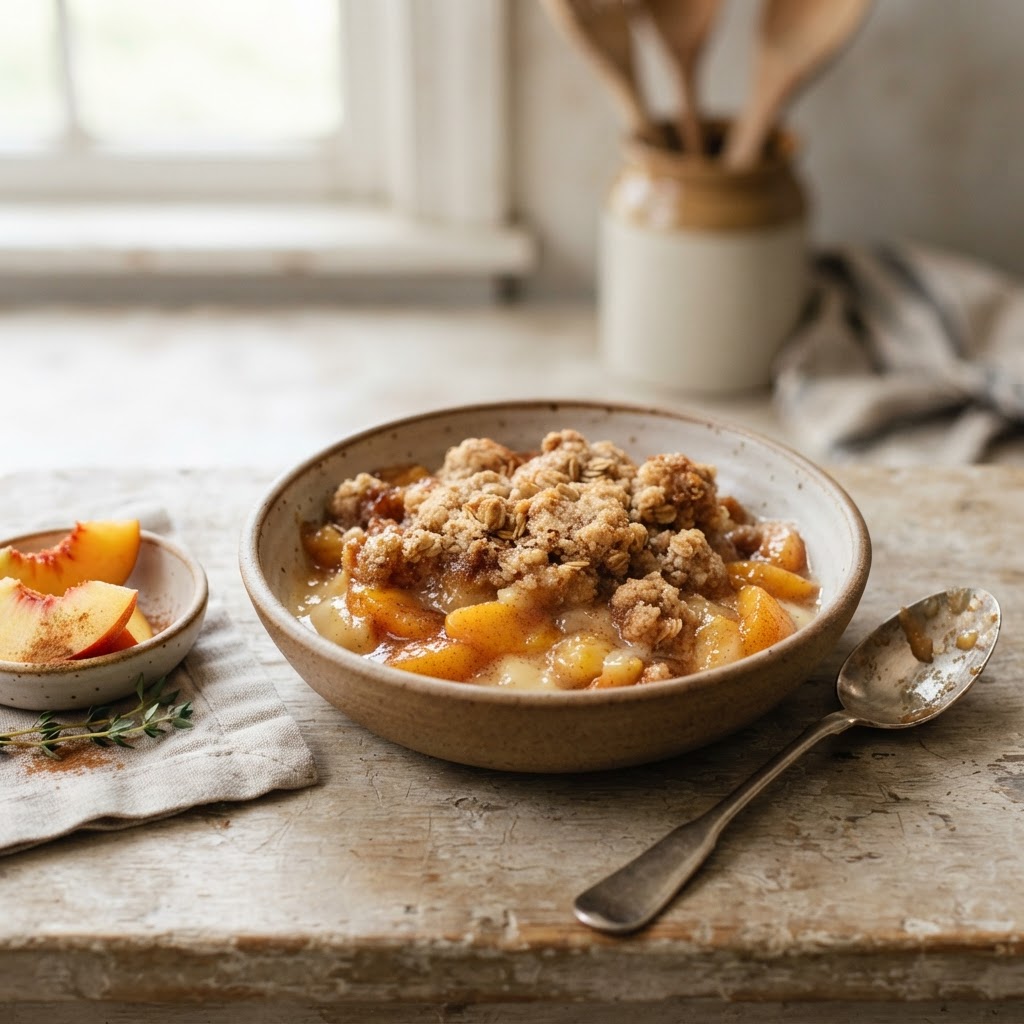 Peach Cobbler Pudding