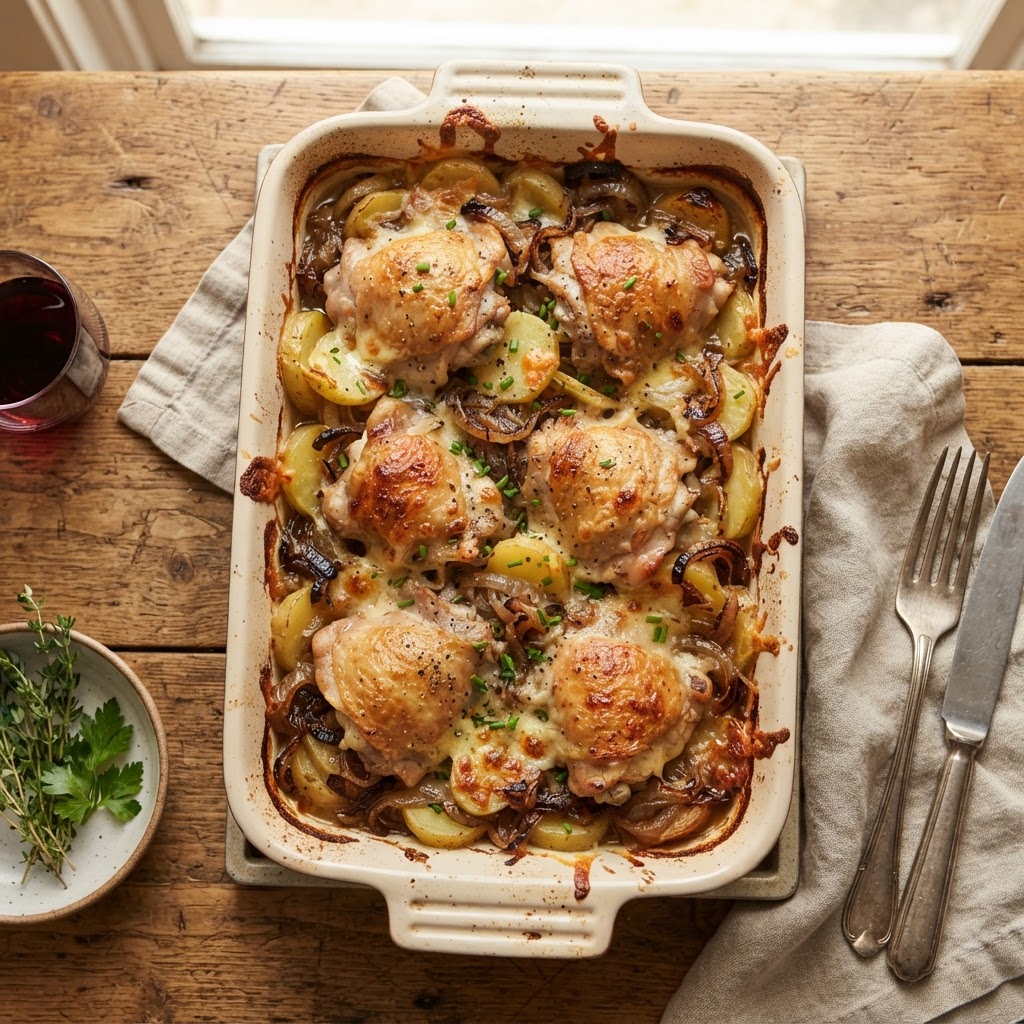 French Onion Chicken & Potato Casserole