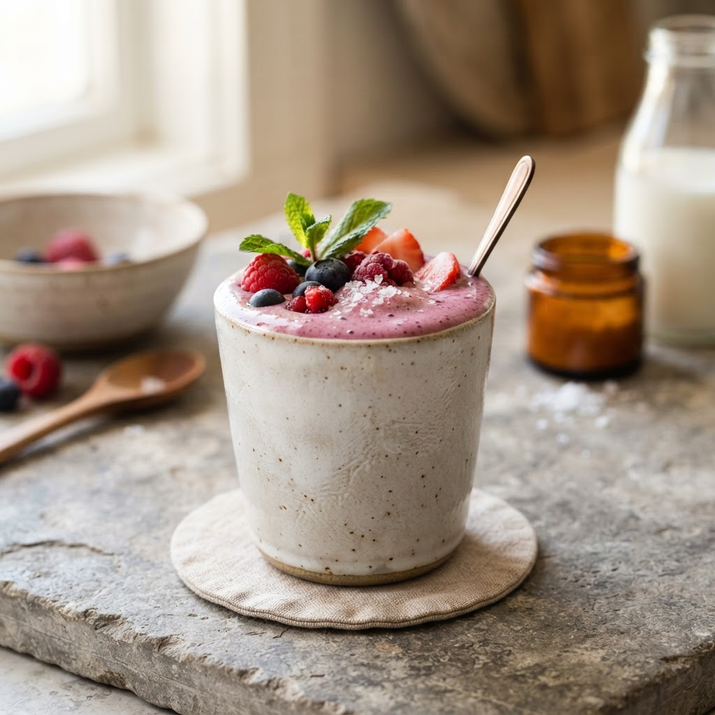 Berry Smoothie with a pinch of sea salt