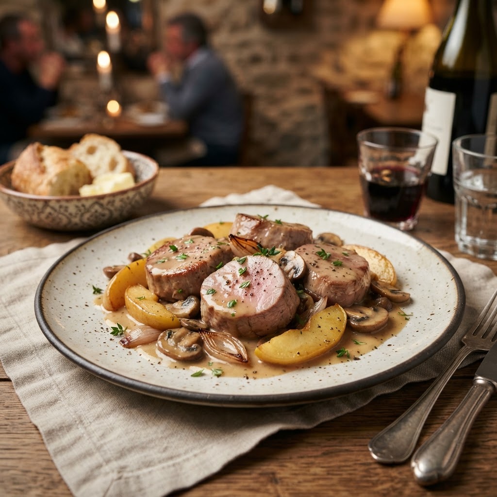 Normandy-Style Pork Fillet with Apples & Cider