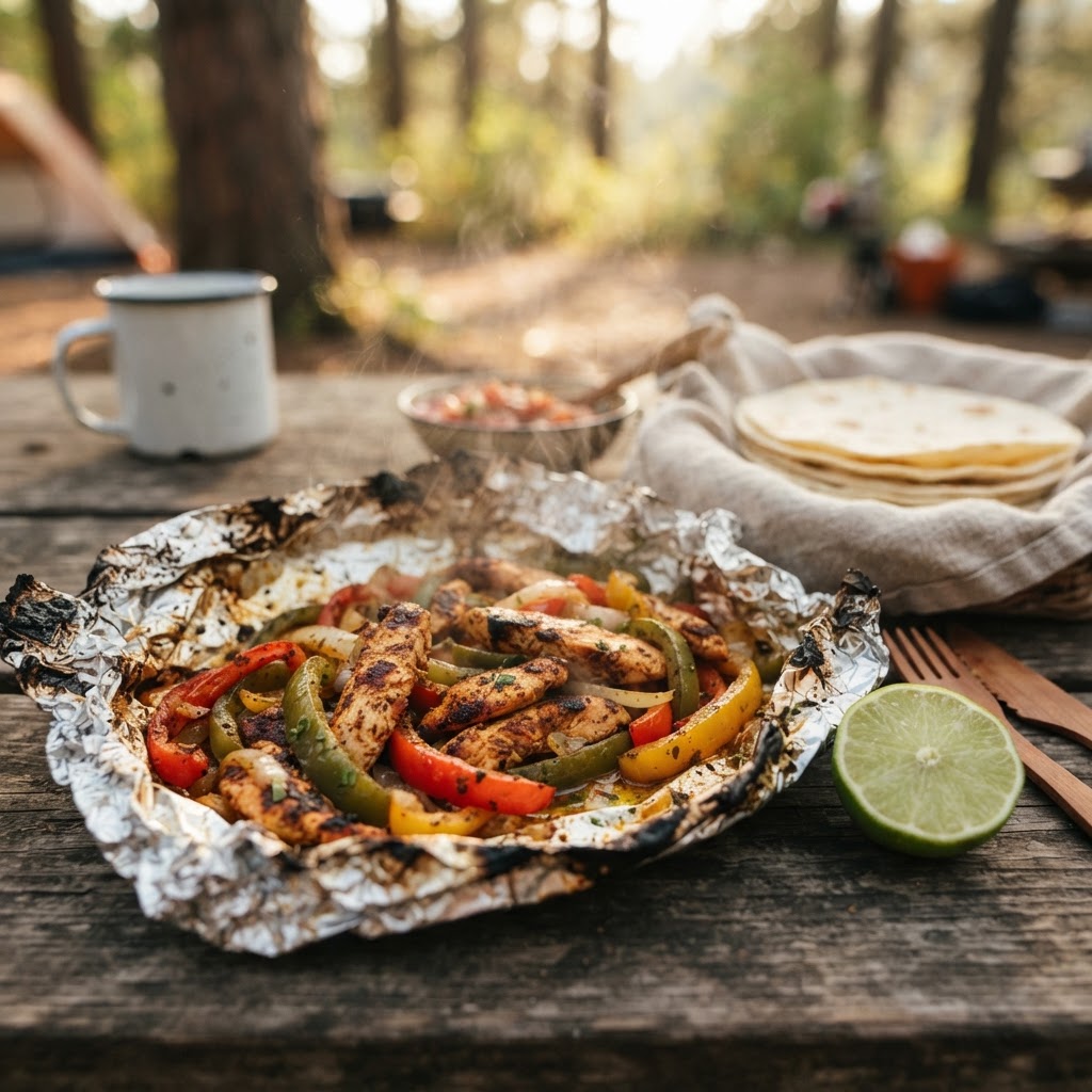 Campfire Chicken Fajita Foil Packs