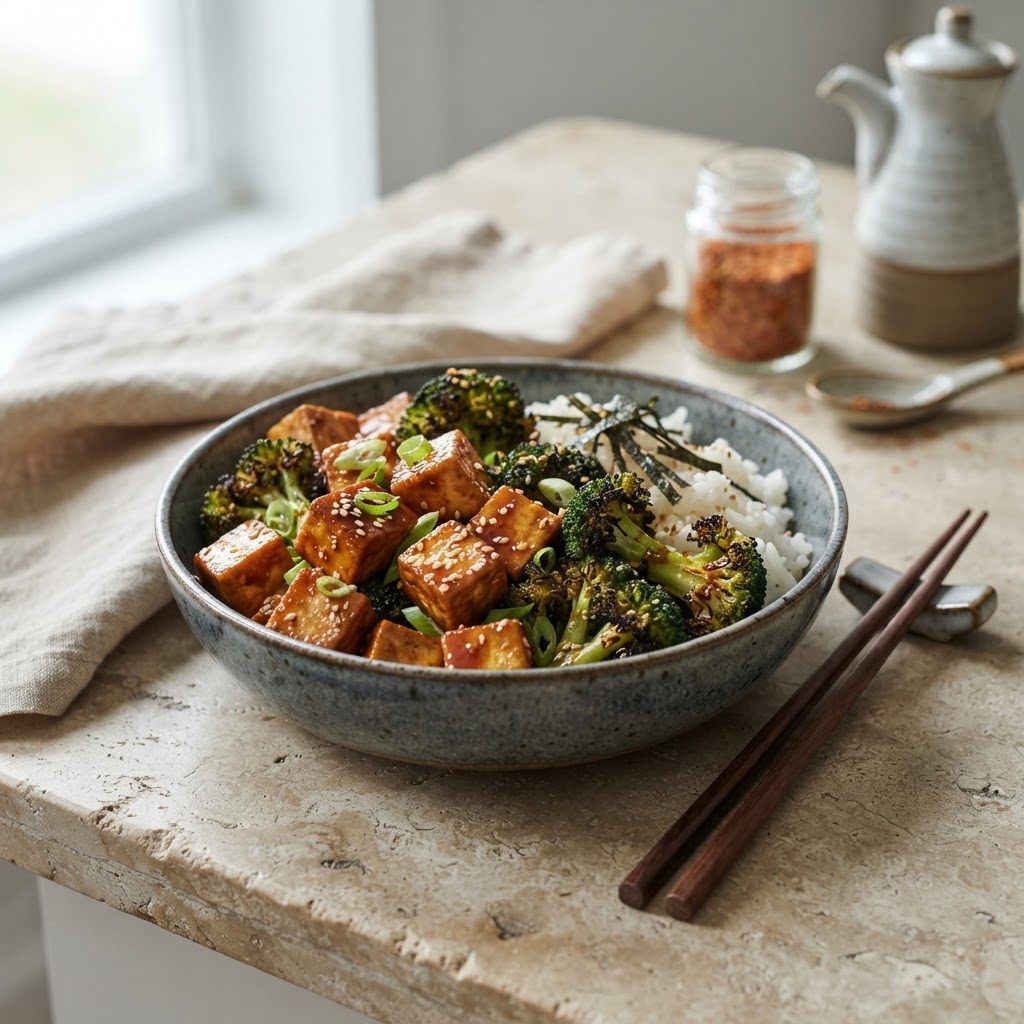 Sheet-Pan Teriyaki Tofu with Broccoli