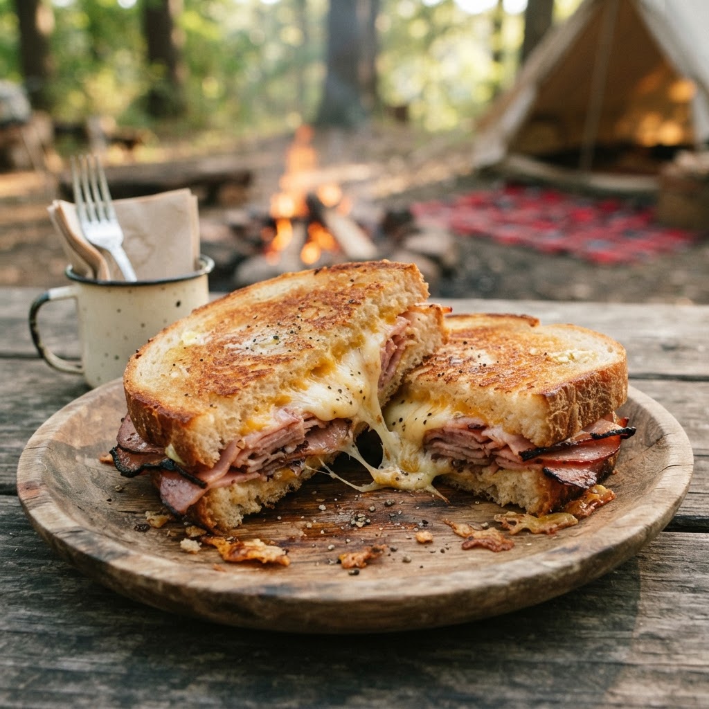 Campfire Grilled Ham & Cheese