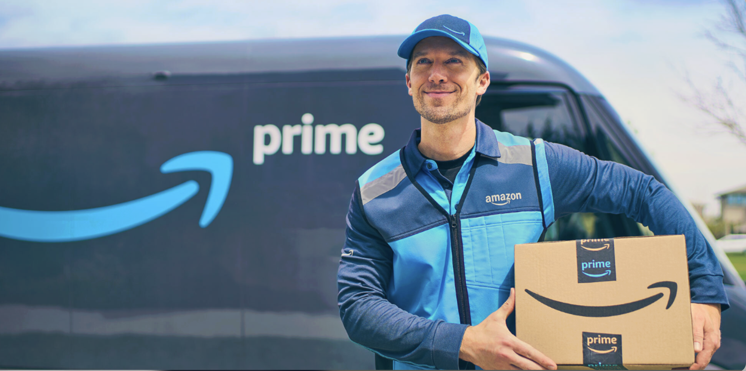 Amazon delivery driver with Prime van