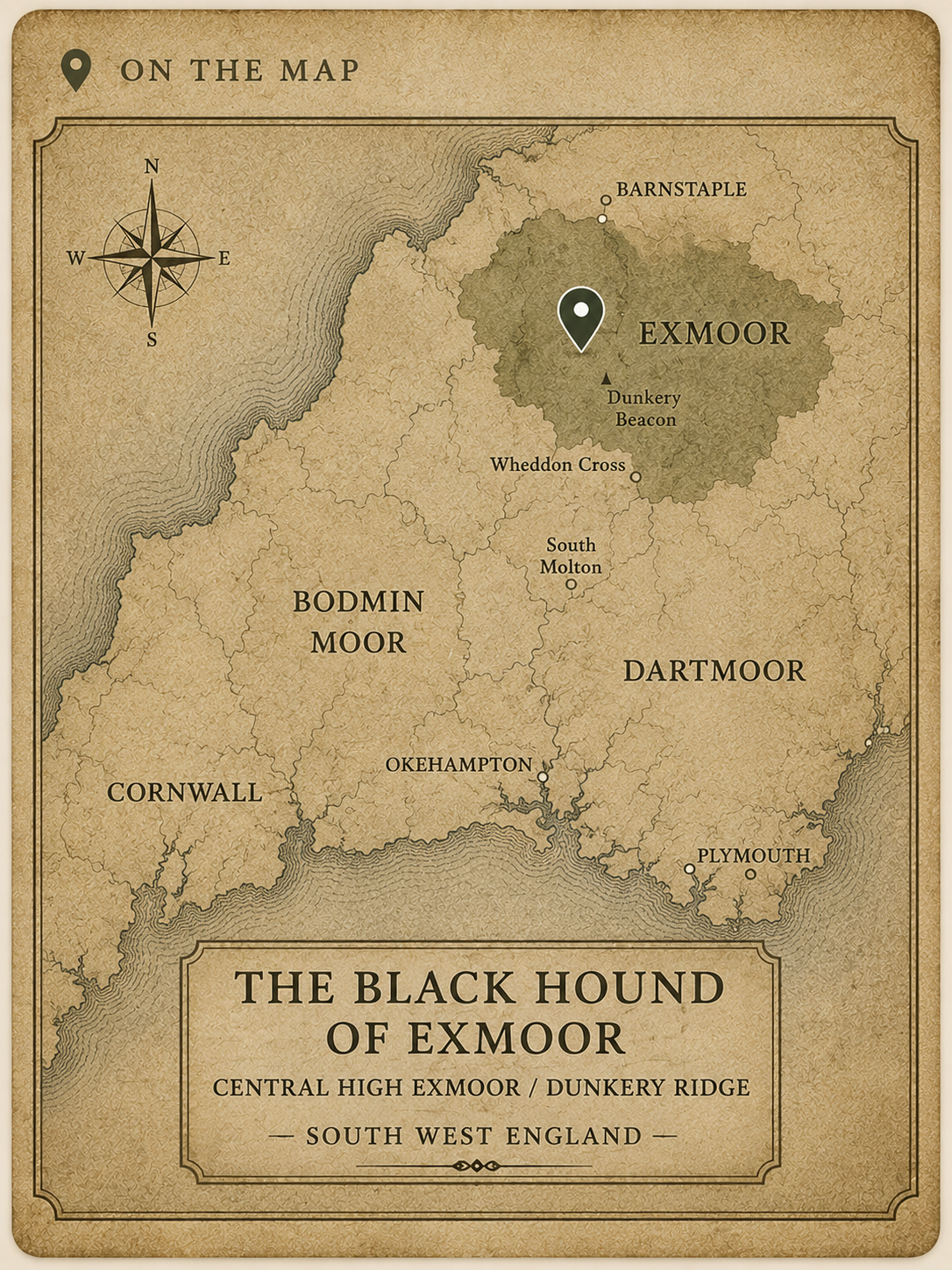 Archival folklore map illustration