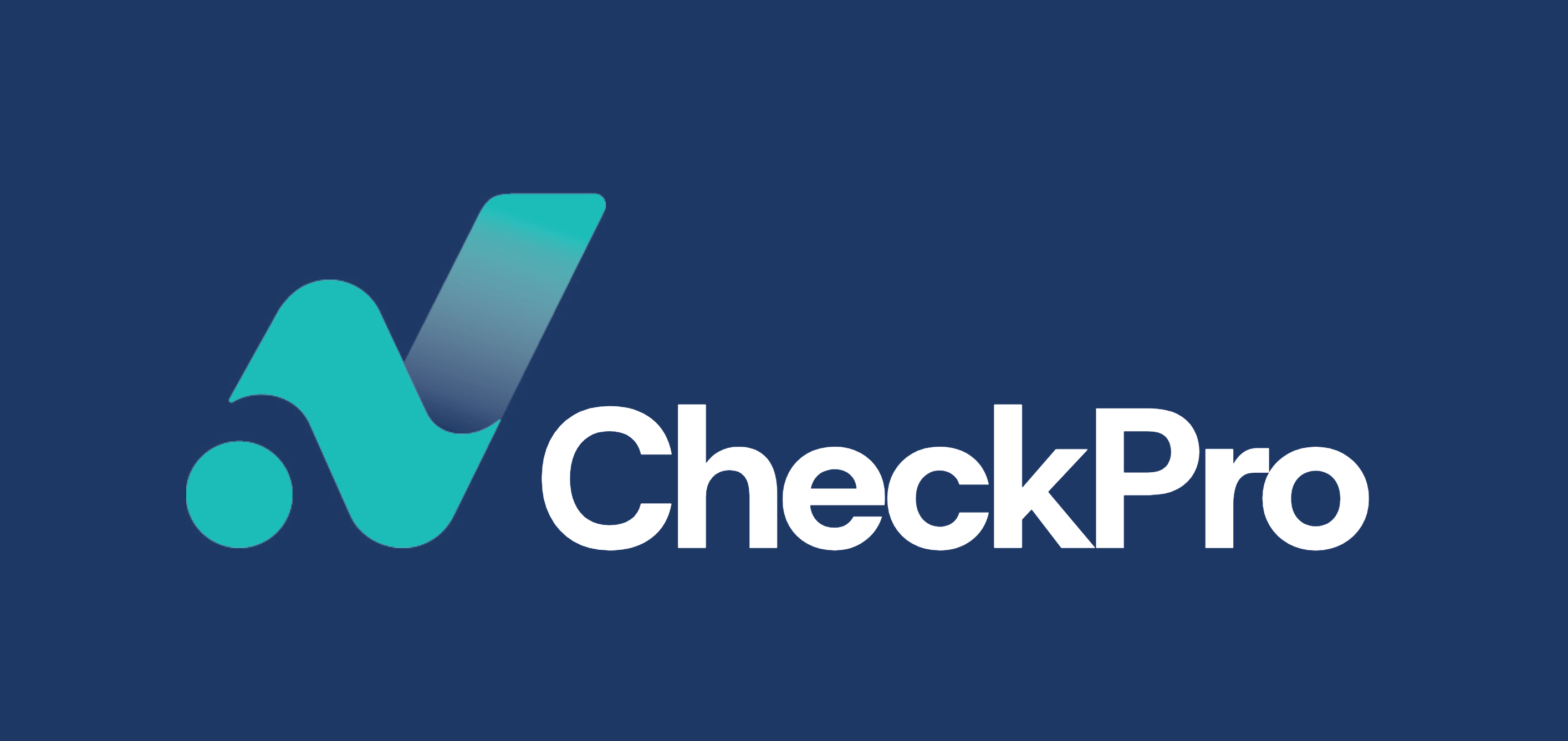 CheckPro logo — teal check mark beside the CheckPro wordmark in white