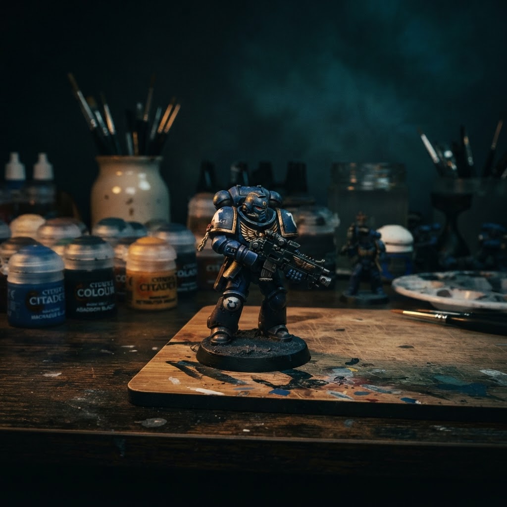 MBC Workshop studio — custom miniature painting, hand-painted figures, and terrain building workspace