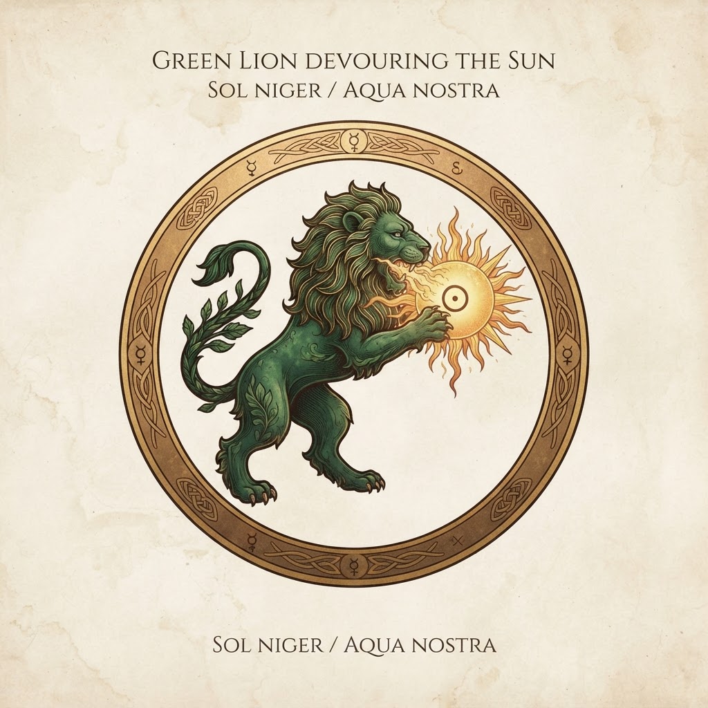Green Lion Devouring the Sun symbol