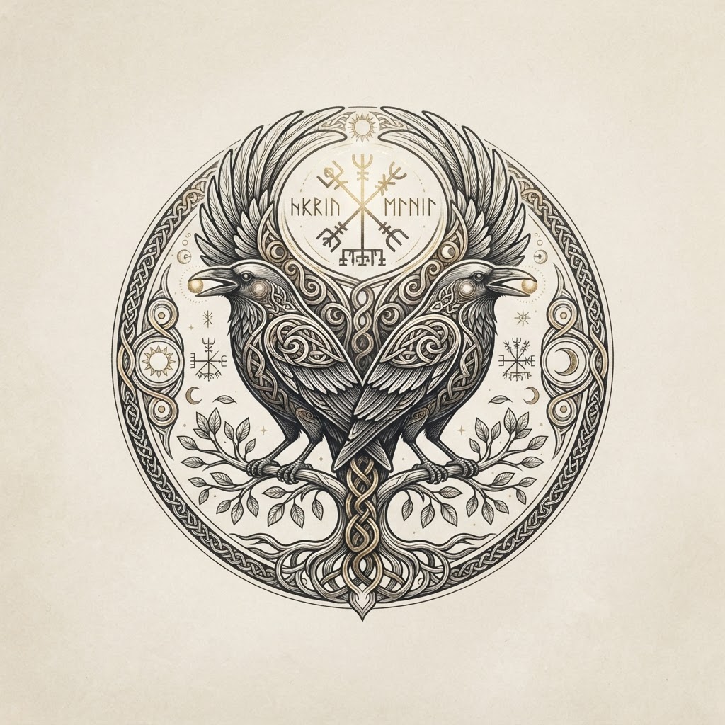 Huginn and Muninn symbol