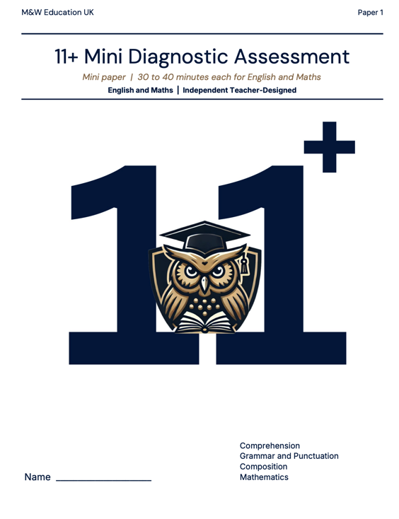 11+ Mini Diagnostic Assessment cover