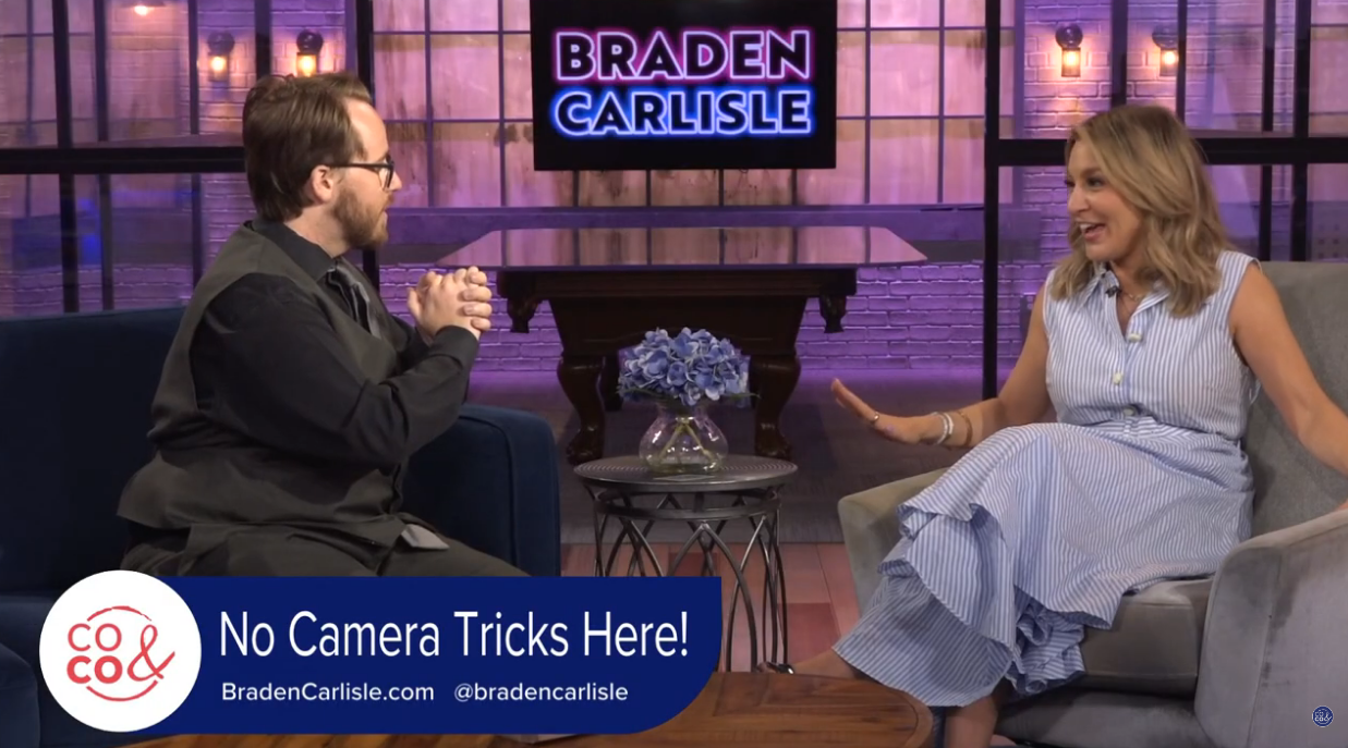 Braden Carlisle mid-interview on the Colorado & Company television set