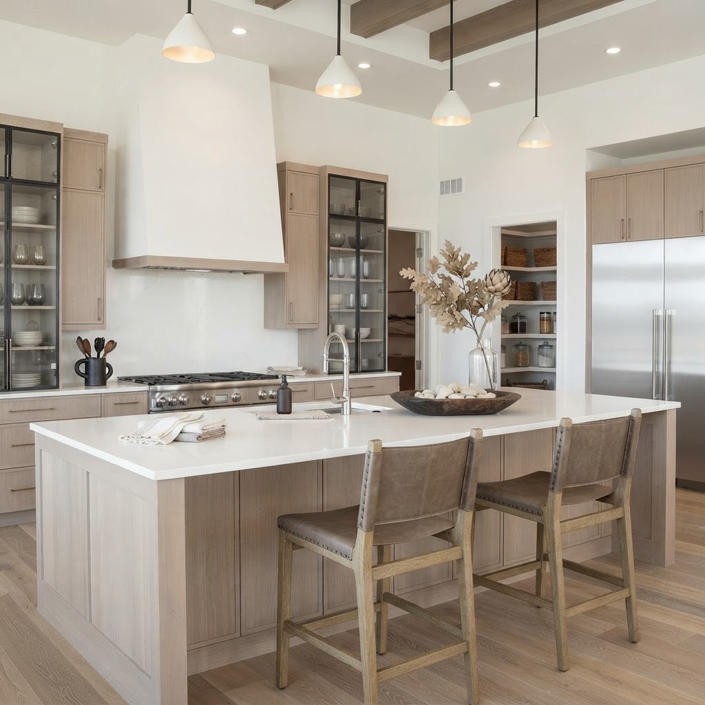 Thermador kitchen, custom oak cabinetry
