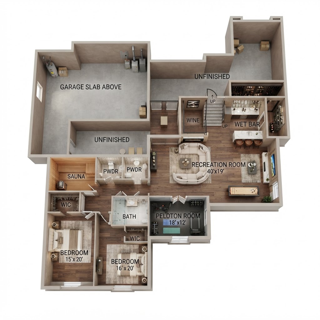 2669 Southwind Lower Level, 3D Virtual Staged