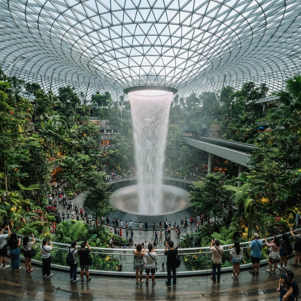 Jewel waterfall at Changi Airport, Singapore