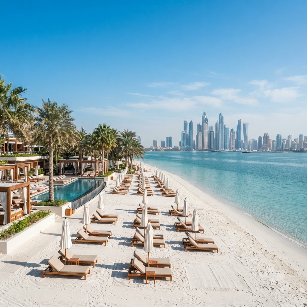 Dubai: Palm Jumeirah Beach Club Day Pass