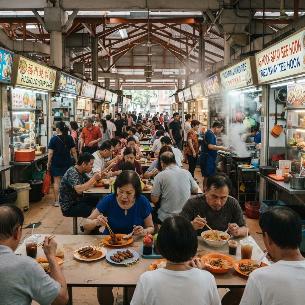 Hawker centre food stalls, Singapore
