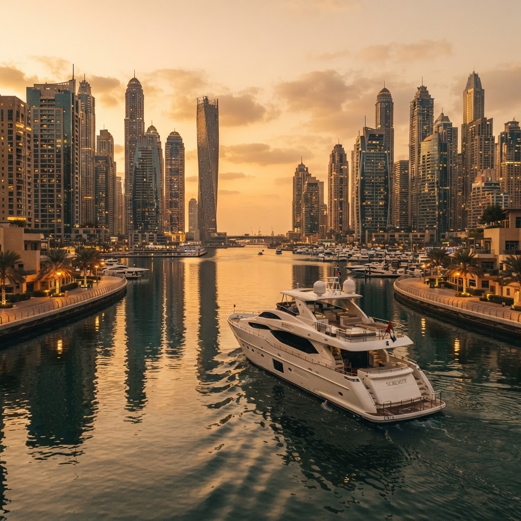 Dubai Marina: Luxury Yacht Cruise with Breakfast or BBQ