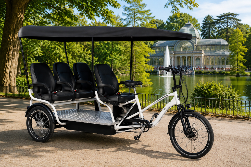 Paseo en bici con asientos Parque del Retiro