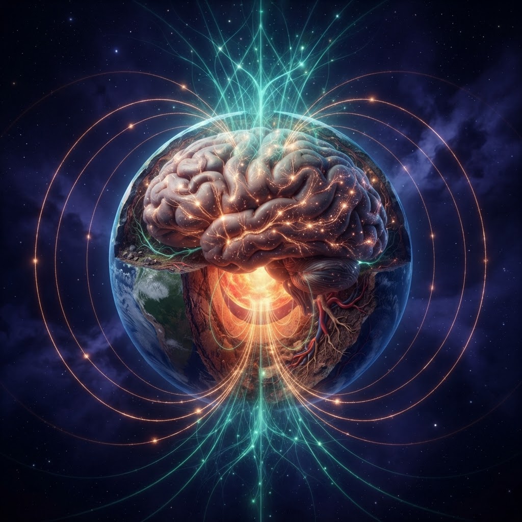 Magnetic Earth Inside Your Living Brain