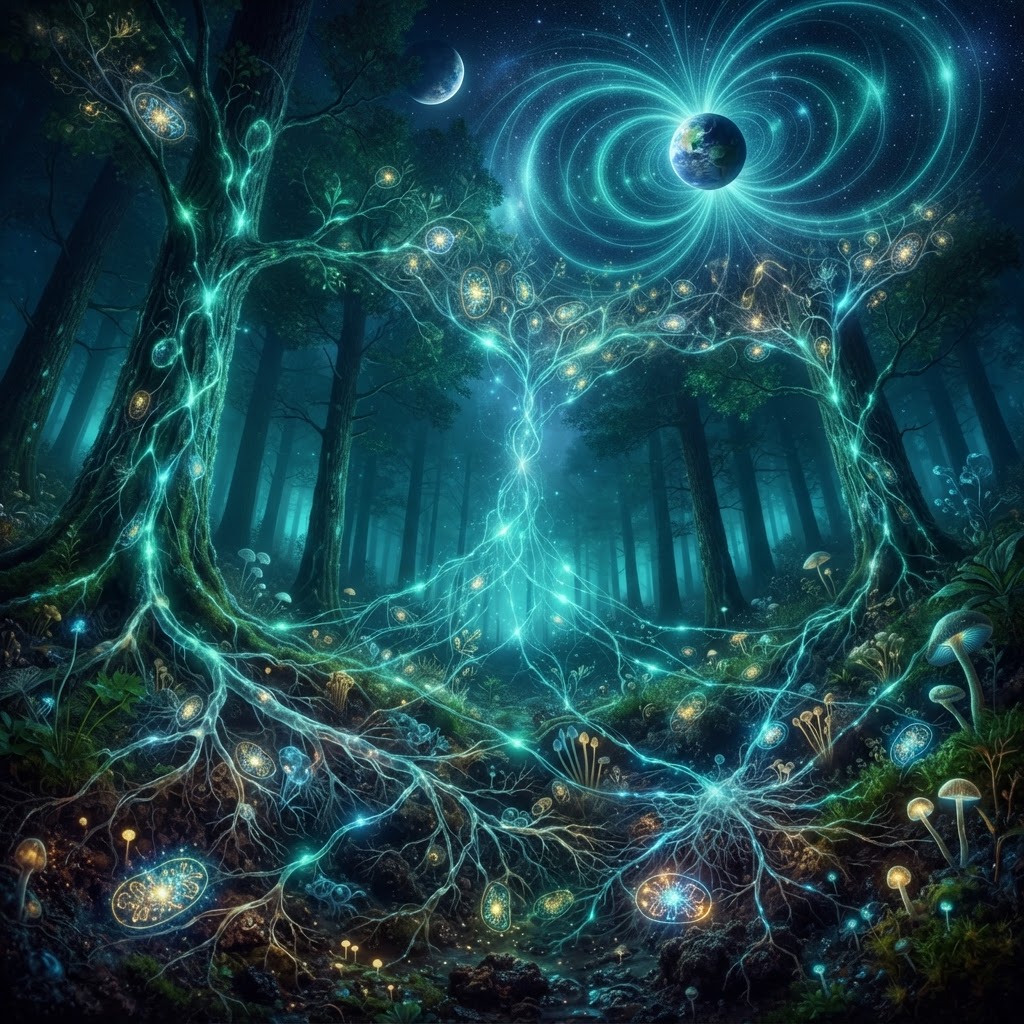 Cells Radiate Light Within The Living Earth