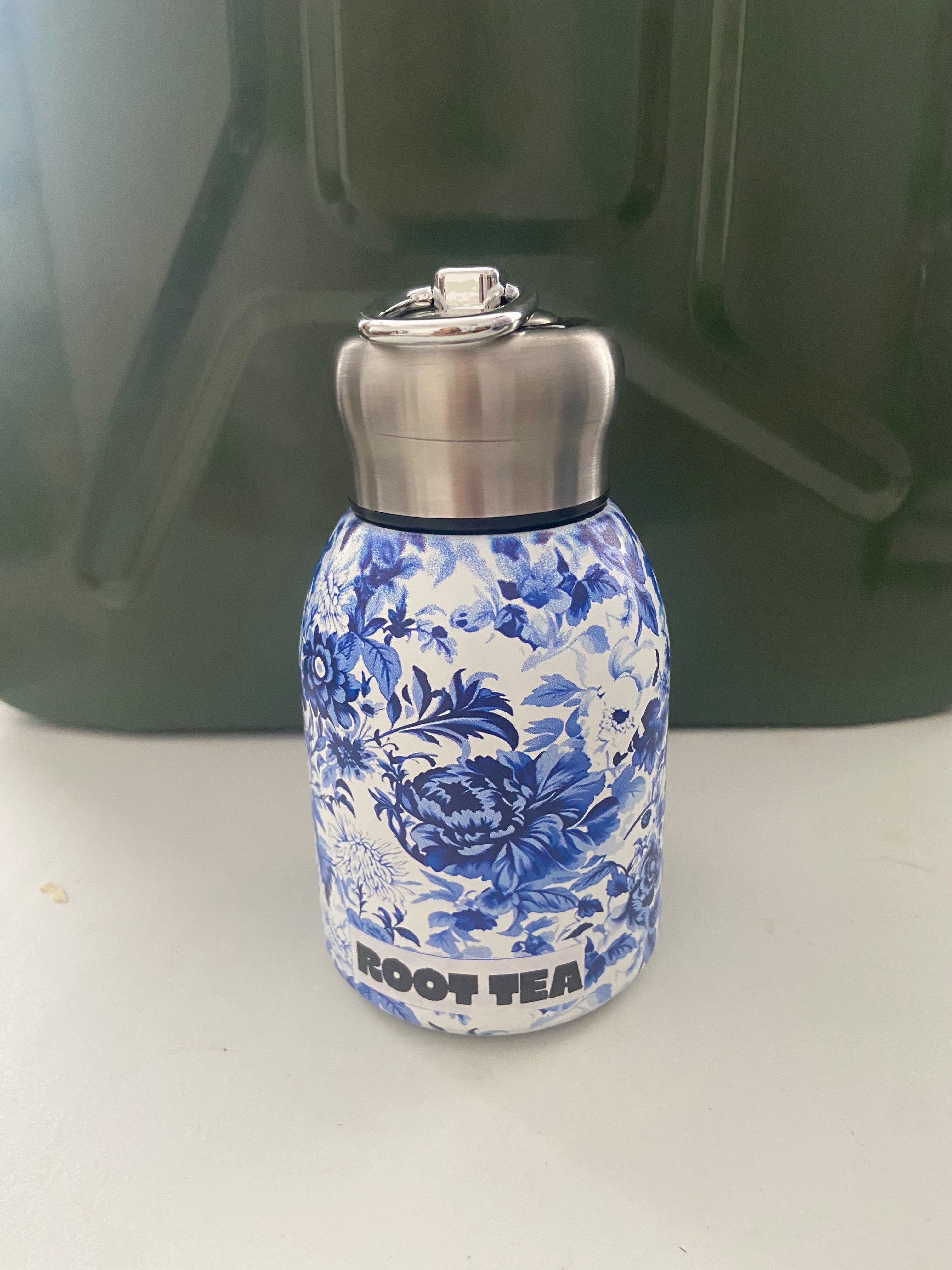 Blue Porcelain Garden Mini Flask