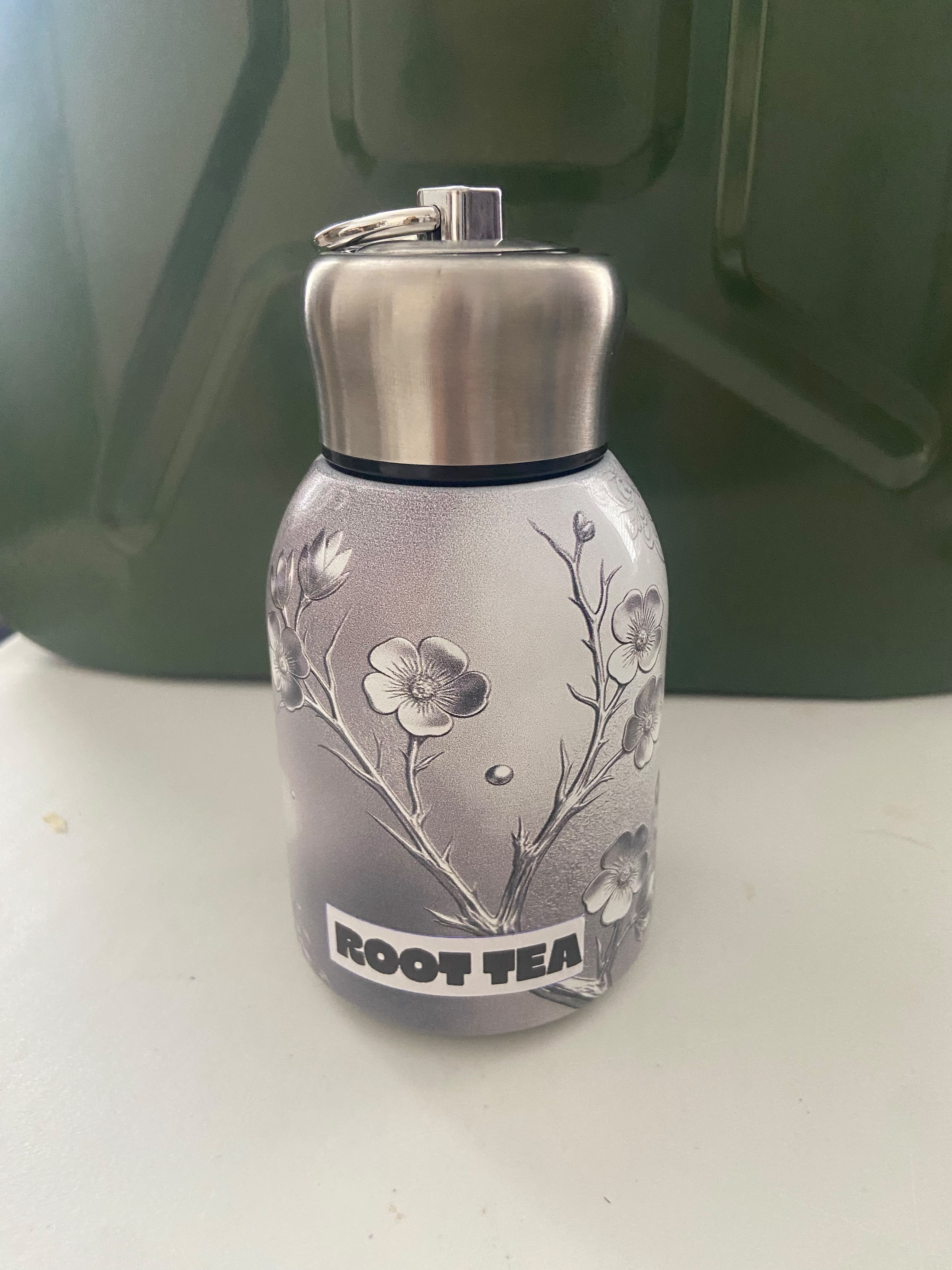 Silver Blossom Mini Flask