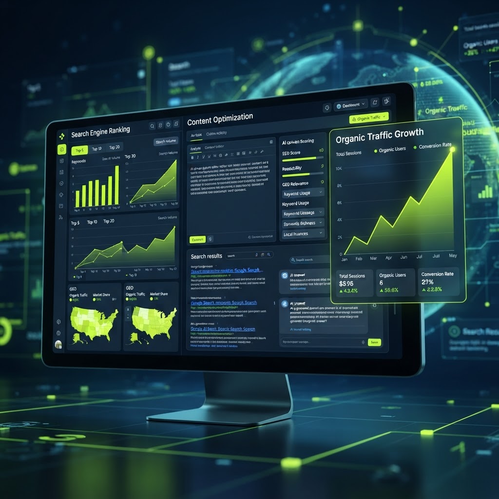 Plataforma de SEO e GEO com IA — solução com IA