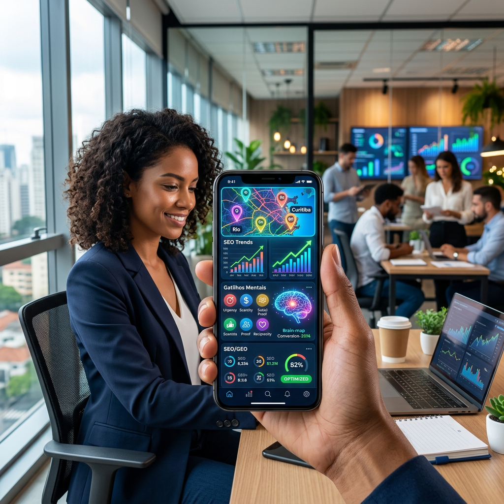 App para Otimização GEO/SEO com Gatilhos Mentais - Apps Mobile com Inteligência Artificial | InteligenciaArtificial.dev