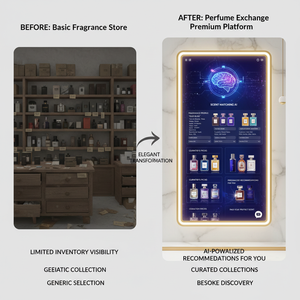 Antes da implementação de IA — Perfume Exchange (E-commerce)
