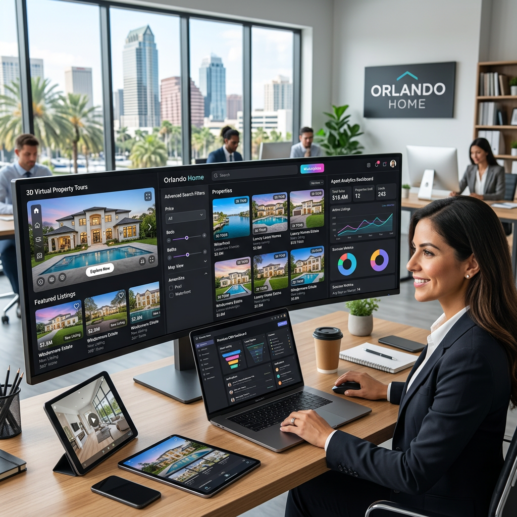 Depois da implementação de IA — Orlando Home (Imobiliário): resultados com Website com IA