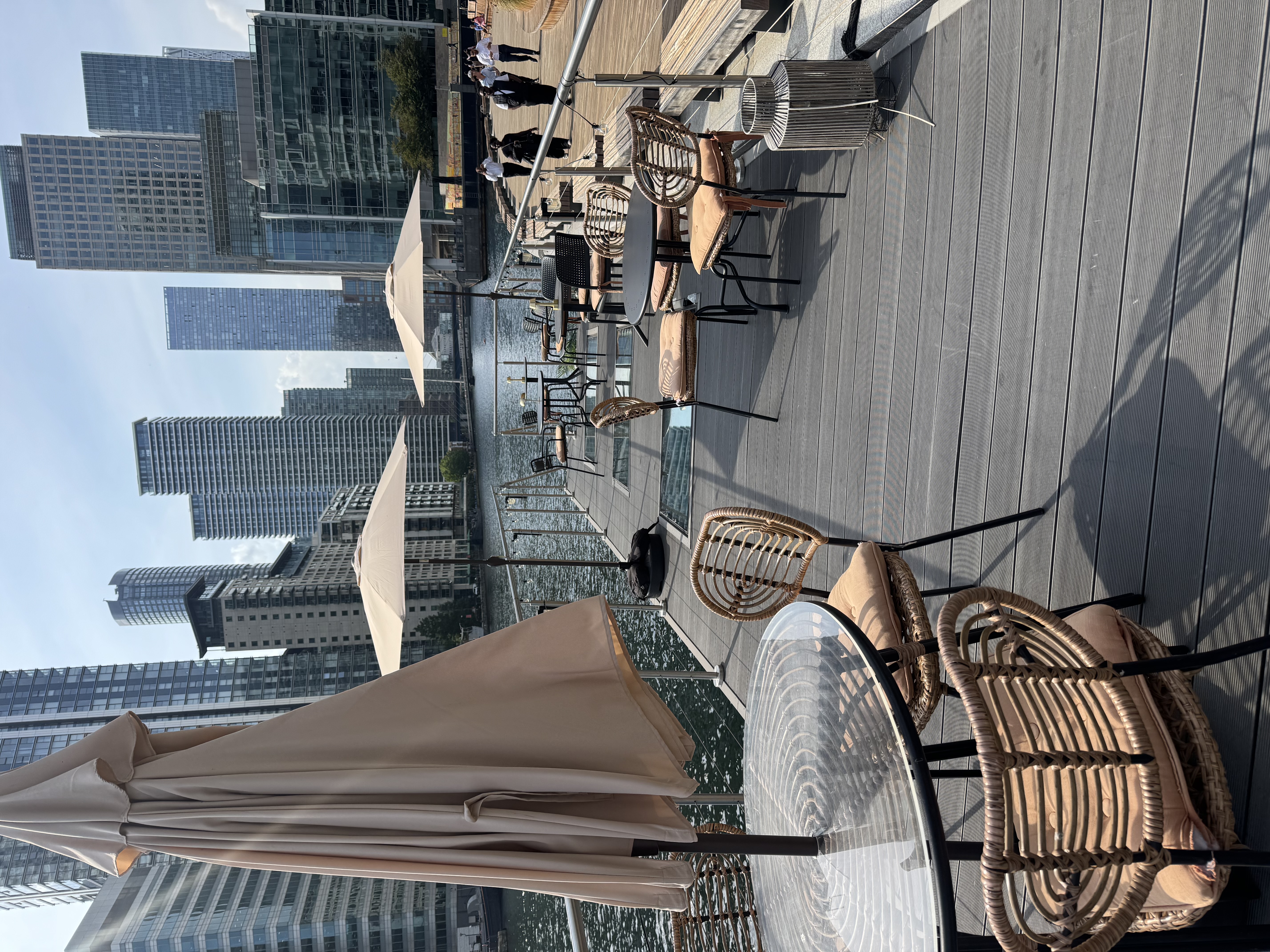 The Boathouse deck on the water at Canary Wharf