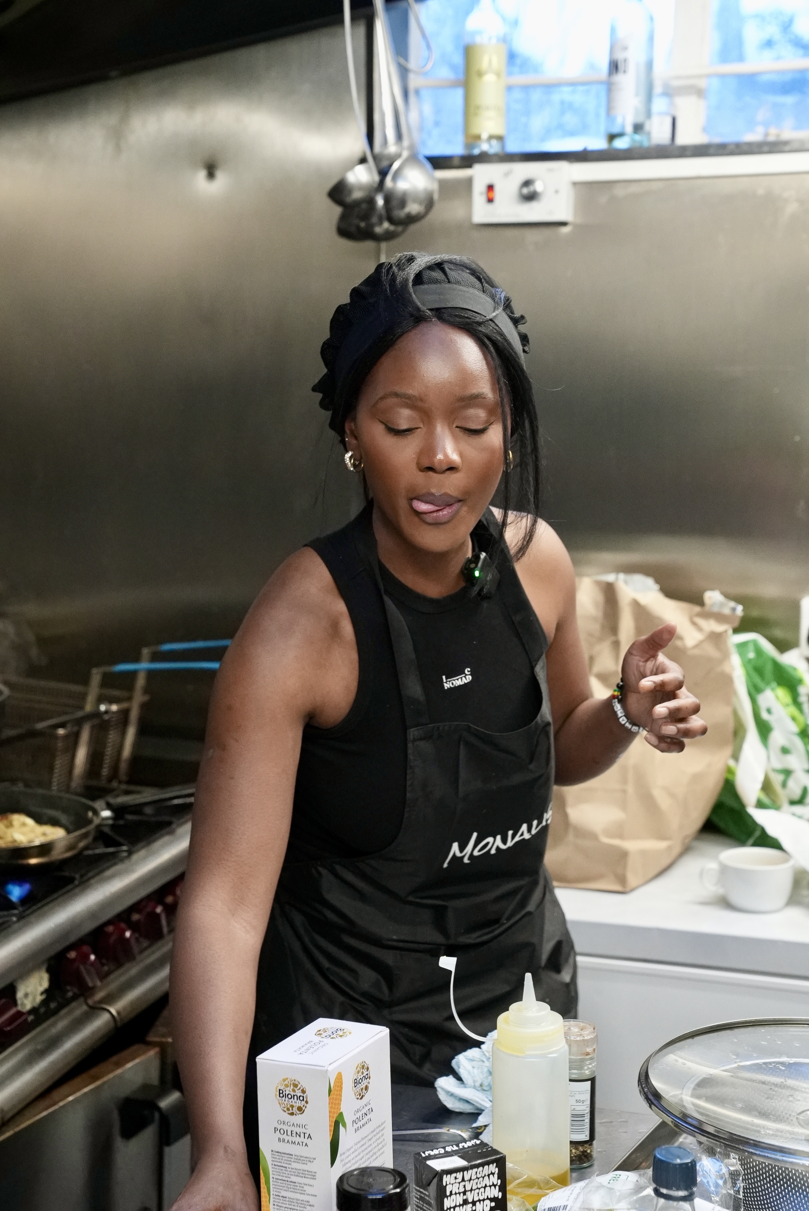 Chef Mona in the kitchen