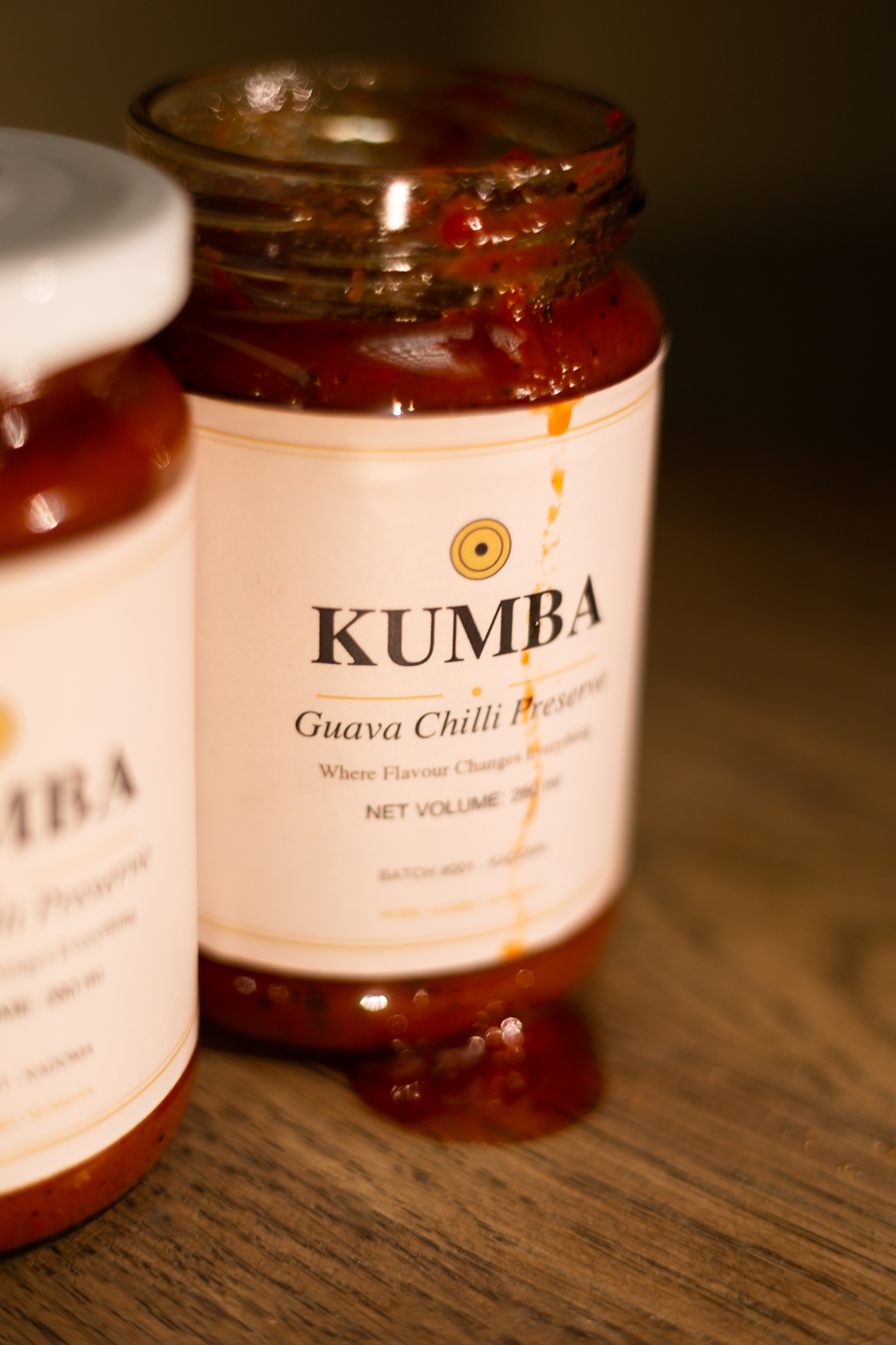 Kumba Guava Chilli Preserve jar on the table