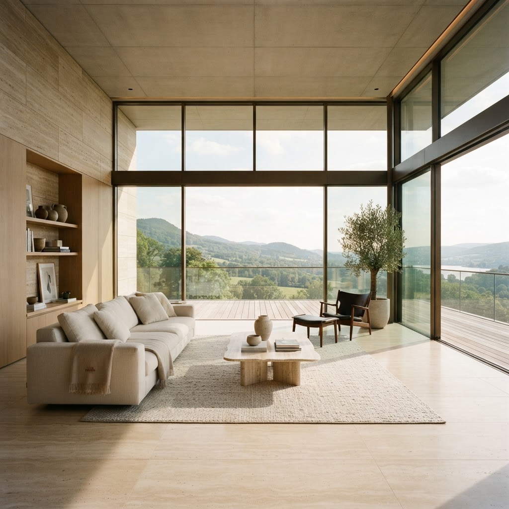 Interior arquitectónico premium con luz natural