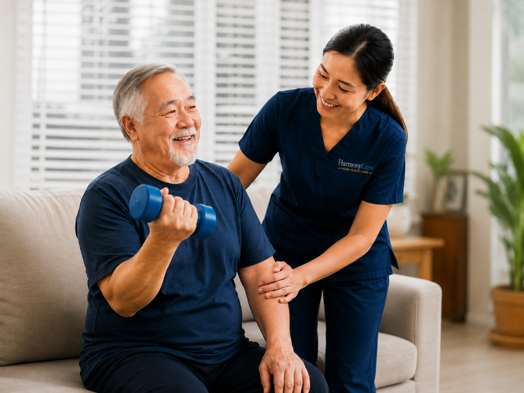 HarmonyCrew caregiver assisting client