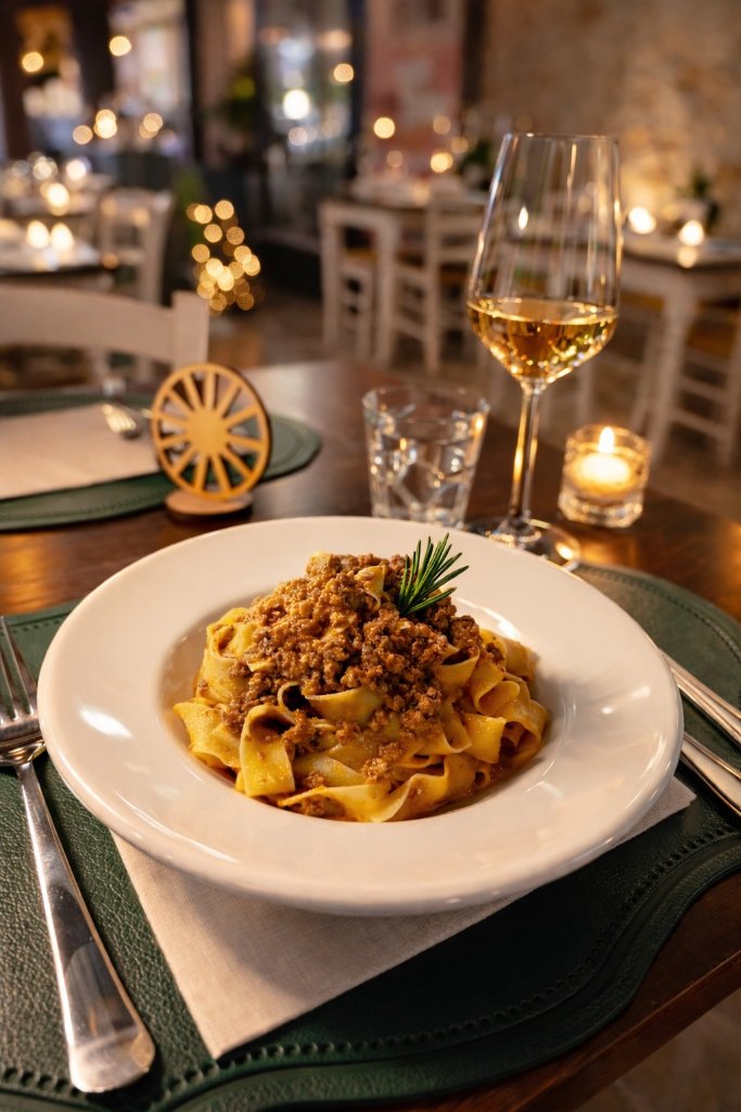 Piatto di pasta tagliatelle