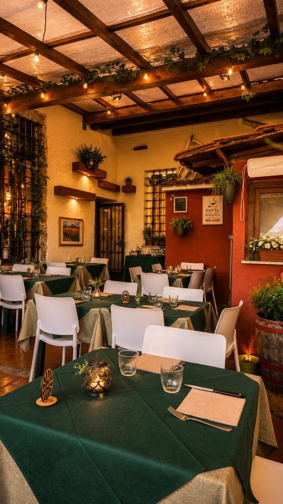 Sala con tavoli decorati