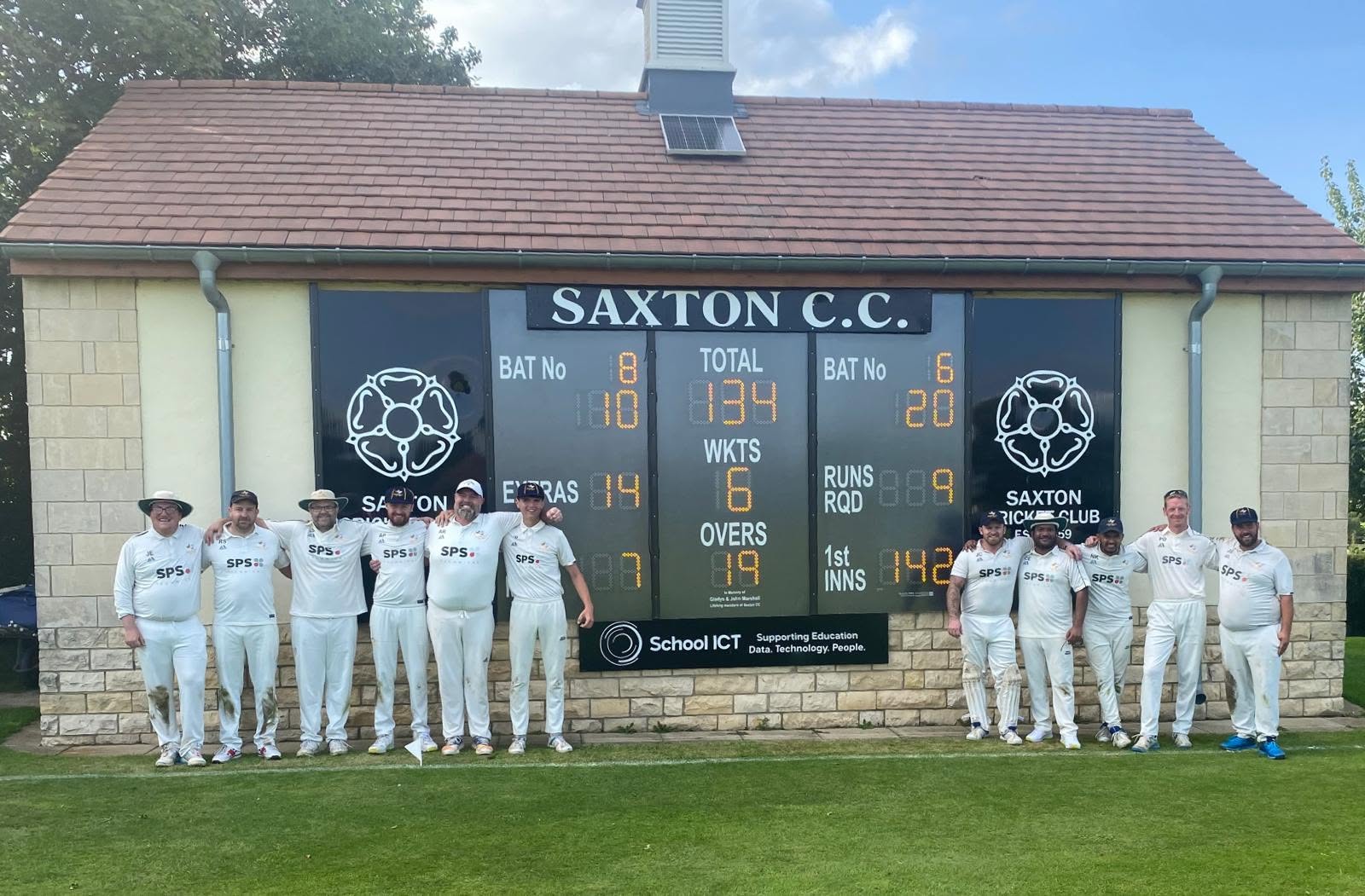 Local cricket club players in SPS Group sponsored shirts