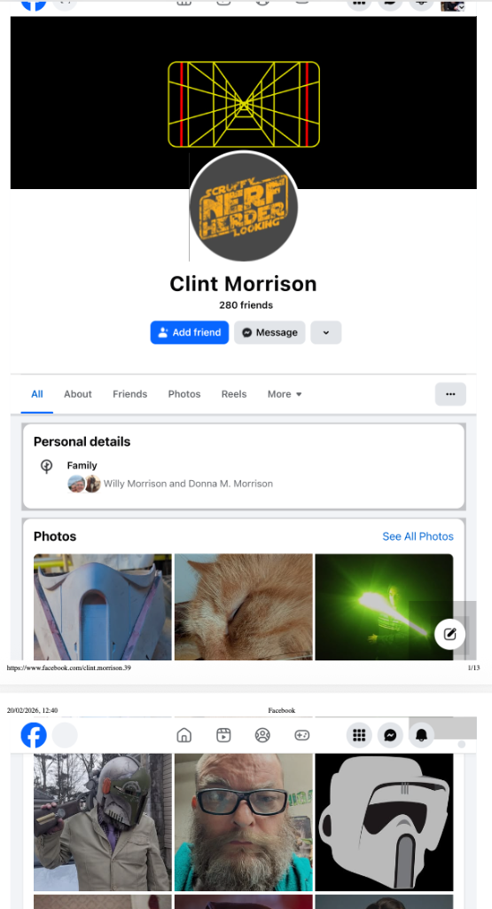 Clint Morrison Facebook profile