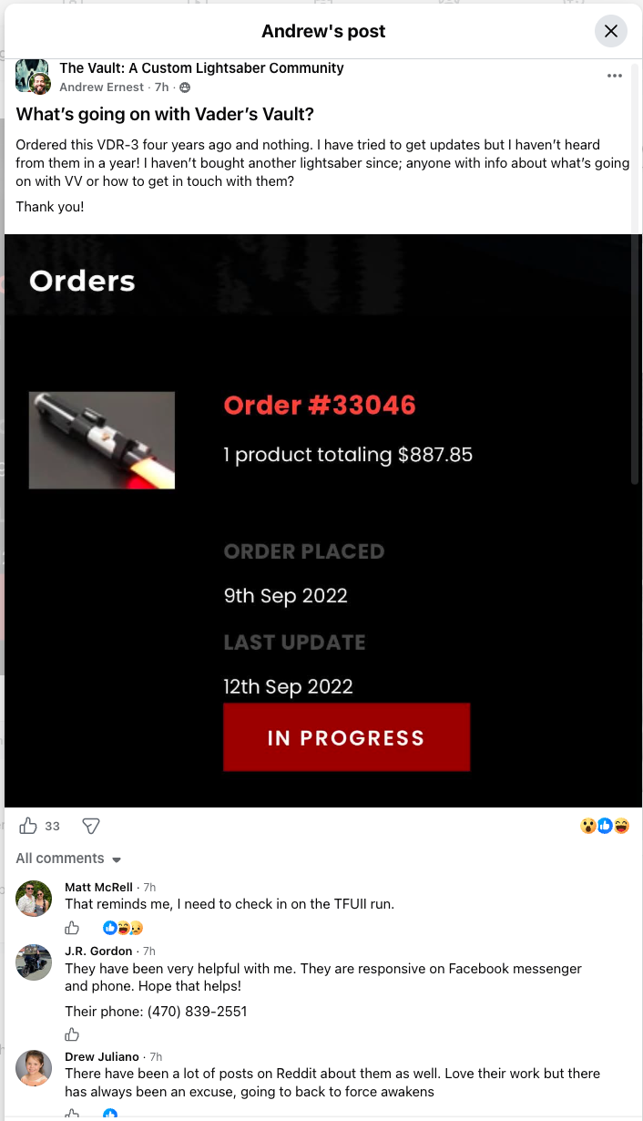 Vault group post screenshot 1