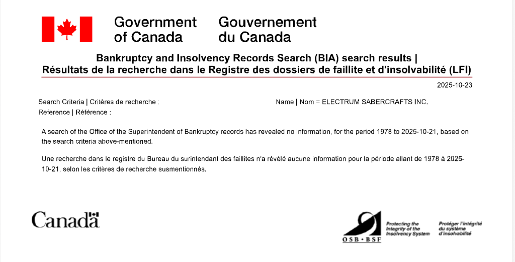 Government of Canada Bankruptcy and Insolvency Records Search