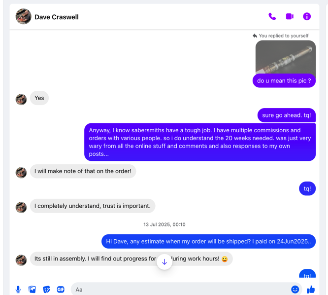 Messenger conversation 3