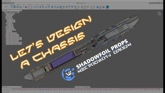 Designing a lightsaber chassis in Fusion 360