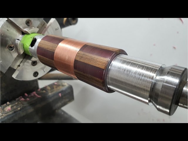 Turning a lightsaber hilt on a lathe