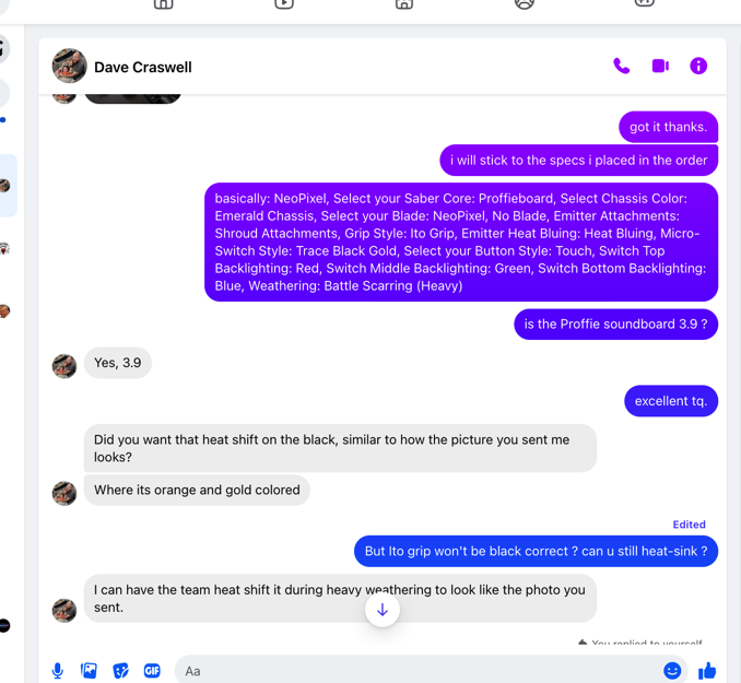 Messenger conversation 4