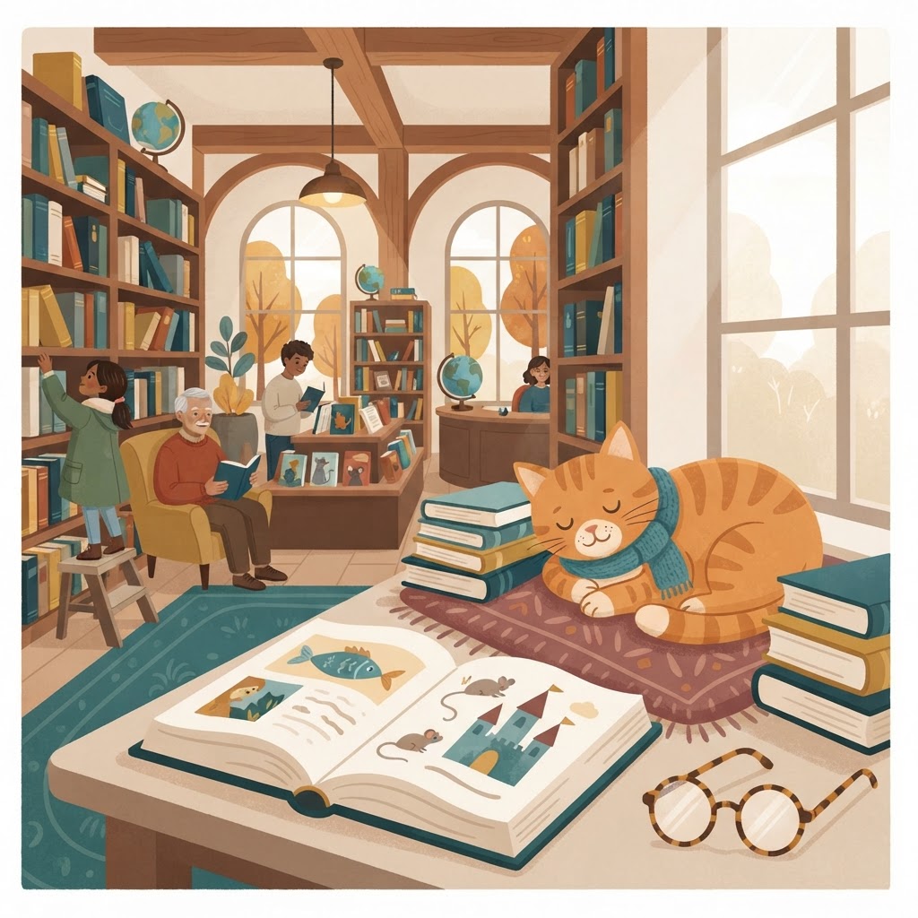Кот в библиотеке