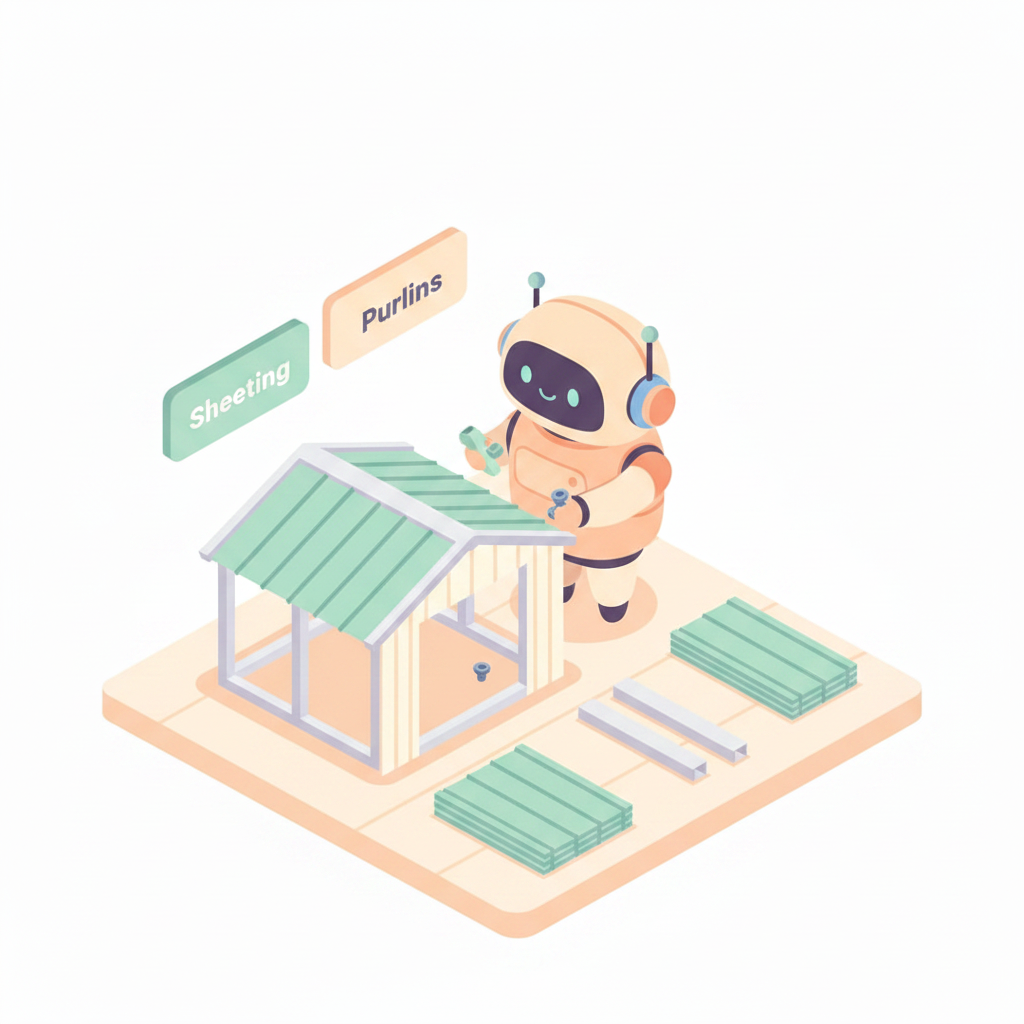 Shed & Steel Kit Manufacturing illustration