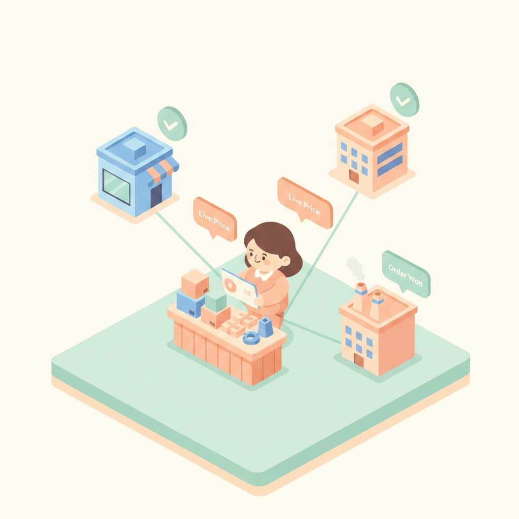 Suppliers selling to qualified buyers illustration