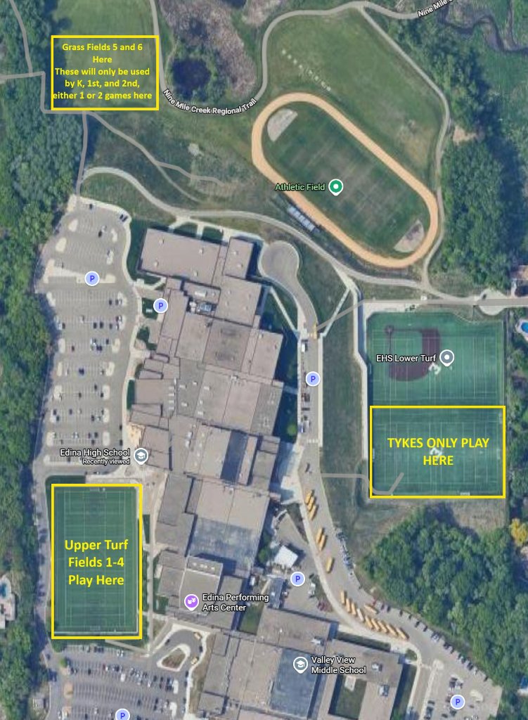 Edina HS Spring 2026 Fields Map
