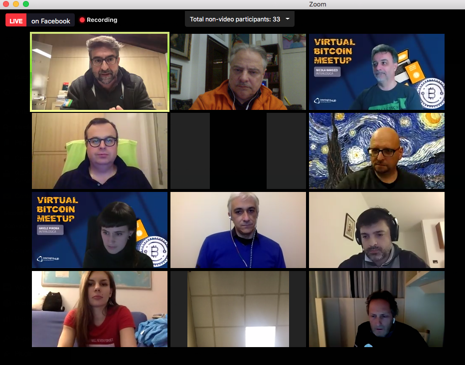 Virtual Bitcoin Meetup su Zoom, marzo 2020